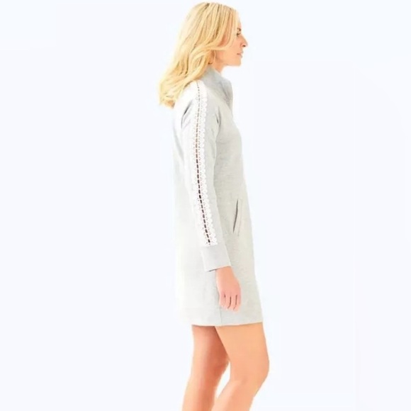 LILLY PULITZER Skipper Popover Dress - Heather Seaside Grey - Picture 4 of 7